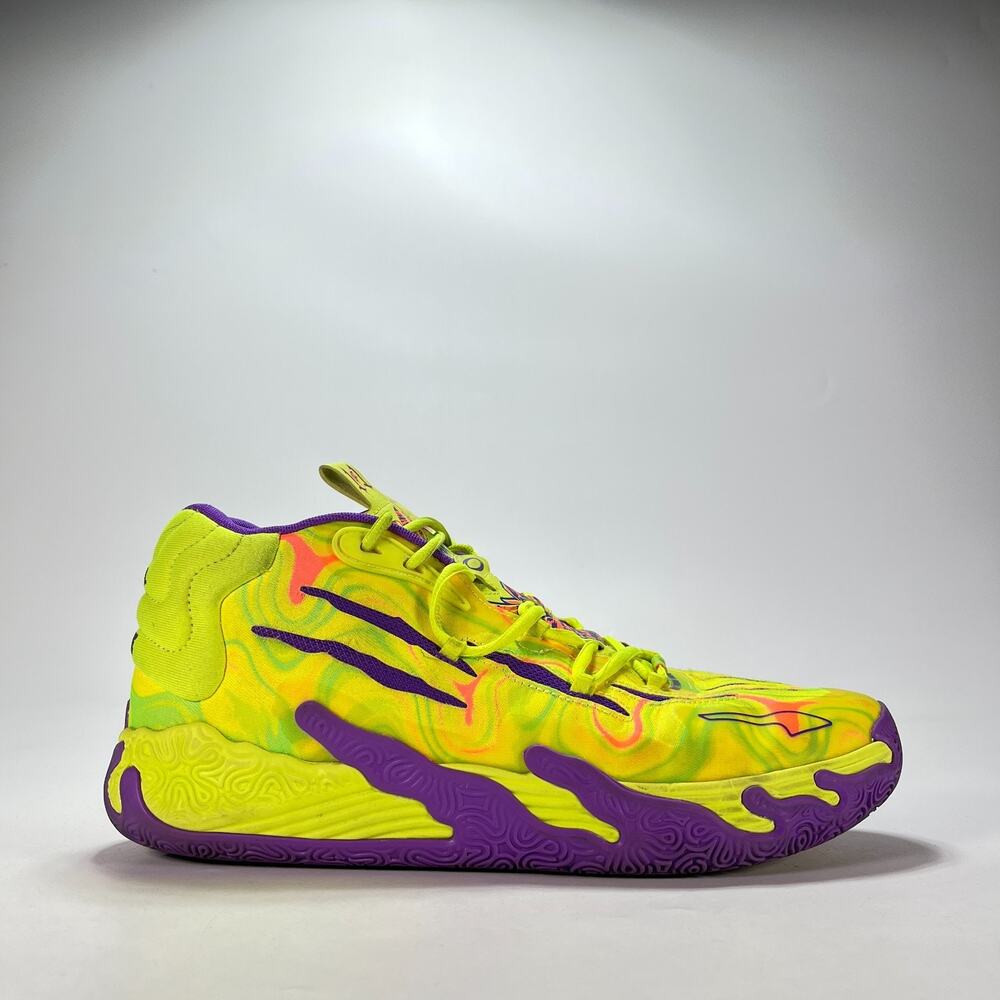 PUMA LaMelo Ball MB.03 Yellow Purple Basketball Shoes 379898-01 Men's Size 12